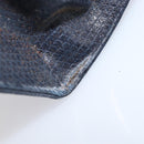 FENDI Hand Bag Leather Navy Gold Auth 206886-29