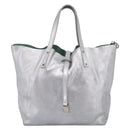 Tiffany & Co. Hand Bag Leather Silver Auth 206887A-13