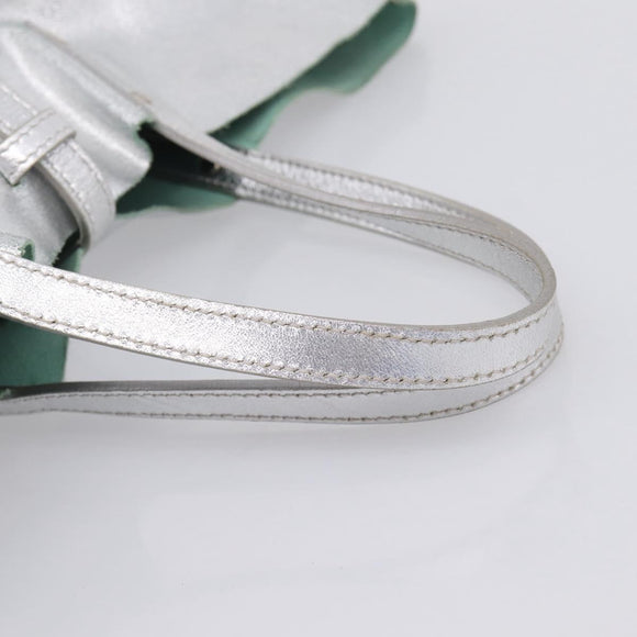 Tiffany & Co. Hand Bag Leather Silver Auth 206887A