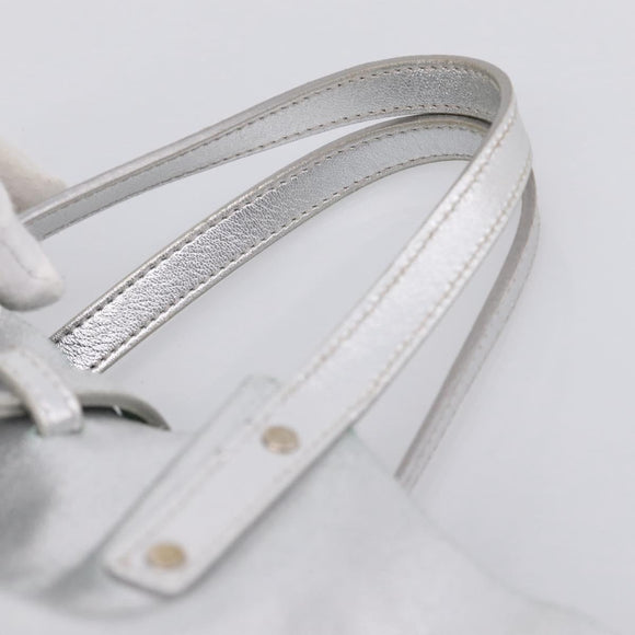 Tiffany & Co. Hand Bag Leather Silver Auth 206887A