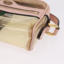 GUCCI Web Sherry Line Shoulder Bag Vinyl Clear Gold 517350 Auth 206888-17