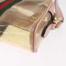 GUCCI Web Sherry Line Shoulder Bag Vinyl Clear Gold 517350 Auth 206888-19