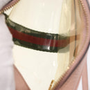 GUCCI Web Sherry Line Shoulder Bag Vinyl Clear Gold 517350 Auth 206888-11