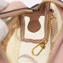 GUCCI Web Sherry Line Shoulder Bag Vinyl Clear Gold 517350 Auth 206888-22