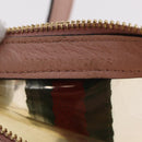 GUCCI Web Sherry Line Shoulder Bag Vinyl Clear Gold 517350 Auth 206888-12