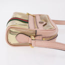 GUCCI Web Sherry Line Shoulder Bag Vinyl Clear Gold 517350 Auth 206888-3