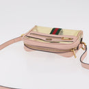 GUCCI Web Sherry Line Shoulder Bag Vinyl Clear Gold 517350 Auth 206888-7