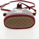 GUCCI Micro GG Doraemon Shoulder Bag PVC Beige Gold Tone 647801 Auth 206889M-6