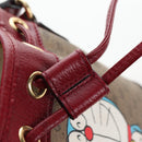 GUCCI Micro GG Doraemon Shoulder Bag PVC Beige Gold Tone 647801 Auth 206889M-22
