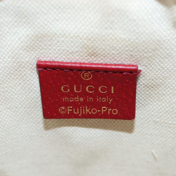 GUCCI Micro GG Doraemon Shoulder Bag PVC Beige Gold Tone 647801 Auth 206889M