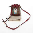 GUCCI Micro GG Doraemon Shoulder Bag PVC Beige Gold Tone 647801 Auth 206889M-12
