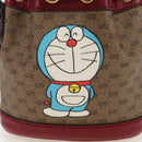 GUCCI Micro GG Doraemon Shoulder Bag PVC Beige Gold Tone 647801 Auth 206889M-2
