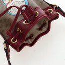 GUCCI Micro GG Doraemon Shoulder Bag PVC Beige Gold Tone 647801 Auth 206889M-7