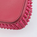Christian Louboutin Chain Shoulder Bag Leather Pink Gold Auth 206890A-15