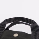 HERMES Her Line MM Hand Bag Canvas Gray Silver Auth 206892A-14