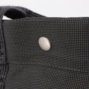 HERMES Her Line MM Hand Bag Canvas Gray Silver Auth 206892A-18