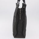HERMES Her Line MM Hand Bag Canvas Gray Silver Auth 206892A-5