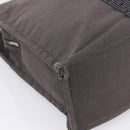 HERMES Her Line MM Hand Bag Canvas Gray Silver Auth 206893-14