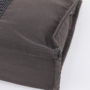 HERMES Her Line MM Hand Bag Canvas Gray Silver Auth 206893-15