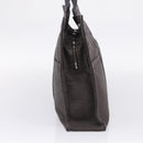 HERMES Her Line MM Hand Bag Canvas Gray Silver Auth 206893-4