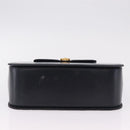 GUCCI Shoulder Bag Leather Navy Gold Auth 206895-7