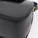GUCCI Shoulder Bag Leather Navy Gold Auth 206895-18
