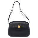 GUCCI Shoulder Bag Leather Navy Gold Auth 206895-13