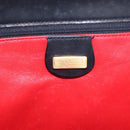 GUCCI Shoulder Bag Leather Navy Gold Auth 206895-25