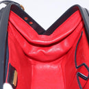 GUCCI Shoulder Bag Leather Navy Gold Auth 206895-26