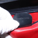 GUCCI Shoulder Bag Leather Navy Gold Auth 206895-12