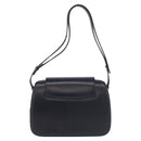 GUCCI Shoulder Bag Leather Navy Gold Auth 206895-3