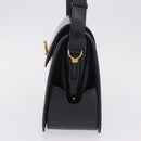 GUCCI Shoulder Bag Leather Navy Gold Auth 206895-5