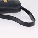 GUCCI Shoulder Bag Leather Navy Gold Auth 206895-8