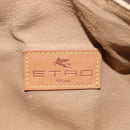 ETRO Hand Bag PVC Canvas Brown Gold Auth 206896-20