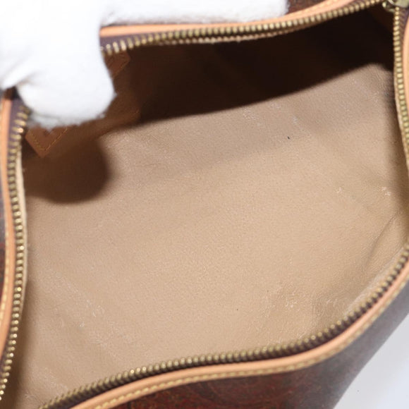 ETRO Hand Bag PVC Canvas Brown Gold Auth 206896