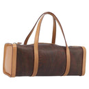 ETRO Hand Bag PVC Canvas Brown Gold Auth 206896-1