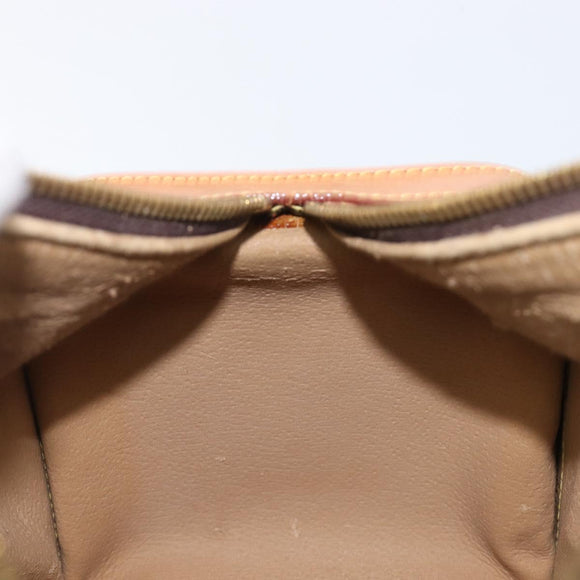 ETRO Hand Bag PVC Canvas Brown Gold Auth 206896