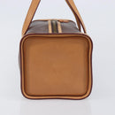 ETRO Hand Bag PVC Canvas Brown Gold Auth 206896-3