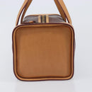 ETRO Hand Bag PVC Canvas Brown Gold Auth 206896-4