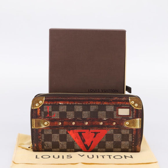 LOUIS VUITTON Damier Ebene Transformed Zippy Long Wallet M63490 LV Auth 206899M