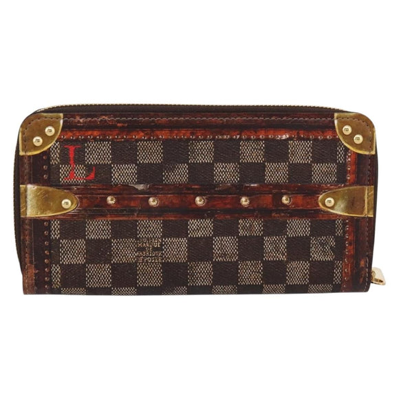 LOUIS VUITTON Damier Ebene Transformed Zippy Long Wallet M63490 LV Auth 206899M