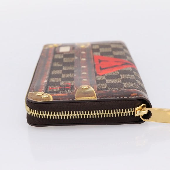LOUIS VUITTON Damier Ebene Transformed Zippy Long Wallet M63490 LV Auth 206899M
