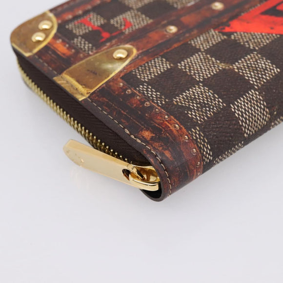 LOUIS VUITTON Damier Ebene Transformed Zippy Long Wallet M63490 LV Auth 206899M