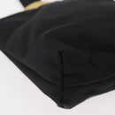 CELINE Circle Pouch Canvas Black Gold Auth 206900A-15