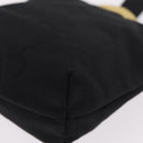 CELINE Circle Pouch Canvas Black Gold Auth 206900A-16