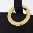 CELINE Circle Pouch Canvas Black Gold Auth 206900A-10