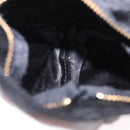 CELINE Circle Pouch Canvas Black Gold Auth 206900A-12