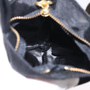 CELINE Circle Pouch Canvas Black Gold Auth 206900A-17