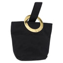CELINE Circle Pouch Canvas Black Gold Auth 206900A-1