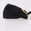 CELINE Circle Pouch Canvas Black Gold Auth 206900A-3